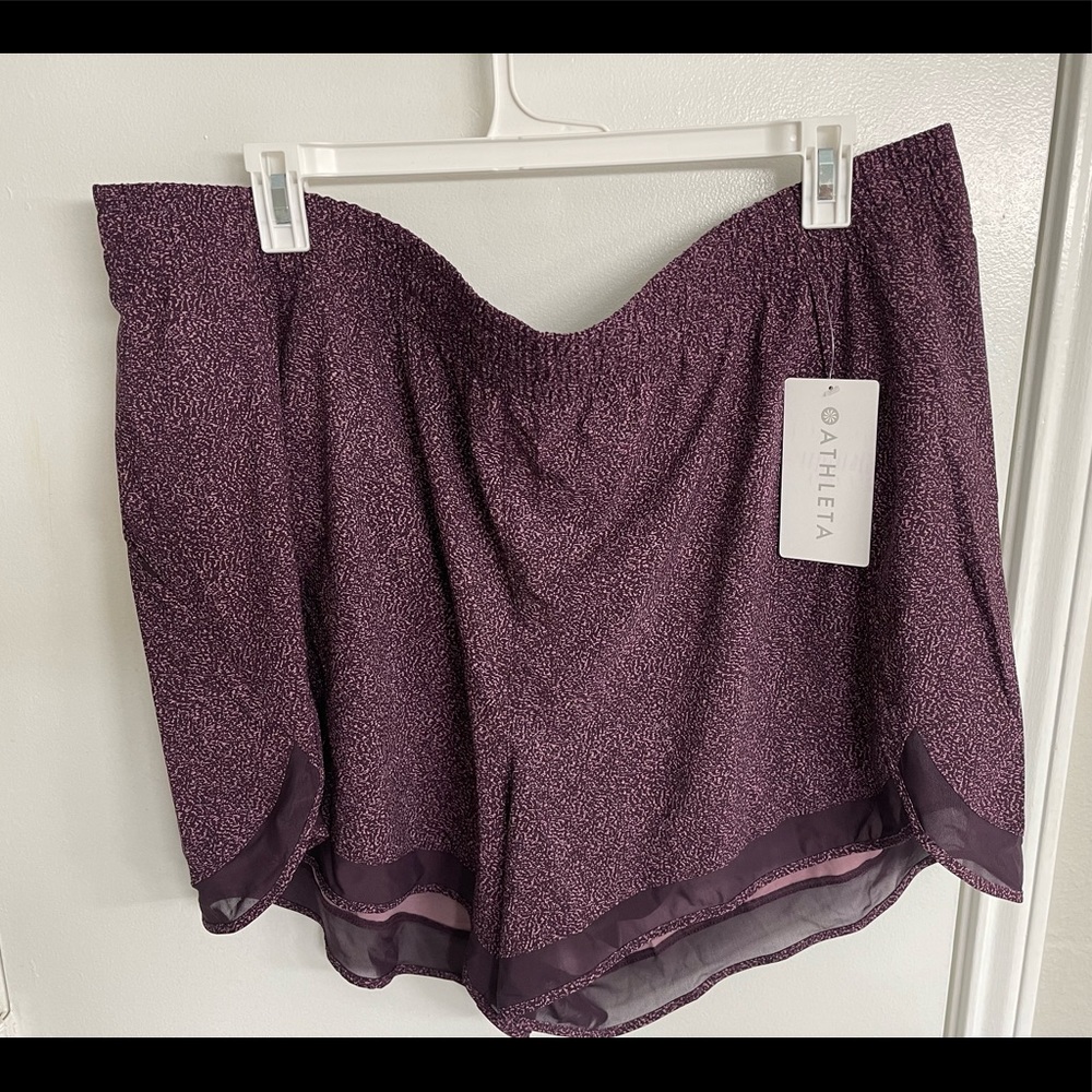 Athleta Printed Mesh Racer Run Short 4”